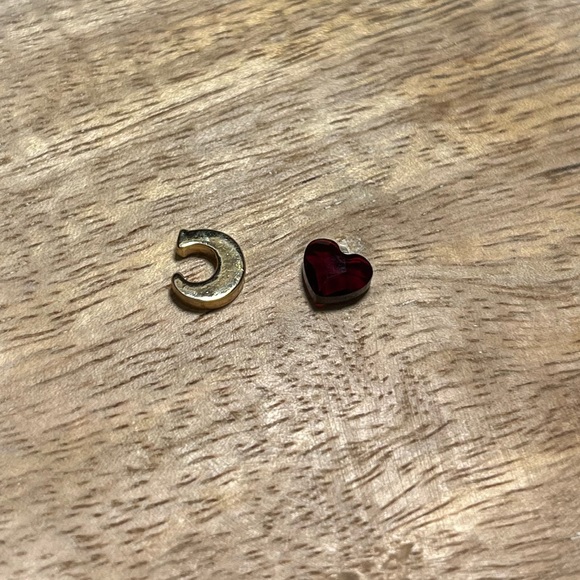 Origami Owl Gold Initial Letter Crystal “C” Charm & Red Crystal Heart Charm - Picture 8 of 9